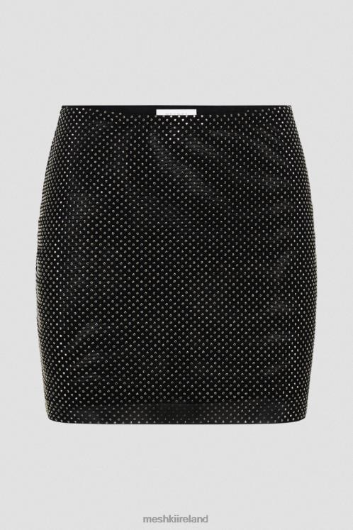 Meshki Andrea Diamante Mini Skirt Clothing Black 6DX221312