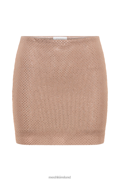 Meshki Andrea Diamante Mini Skirt Clothing Nude 6DX221355