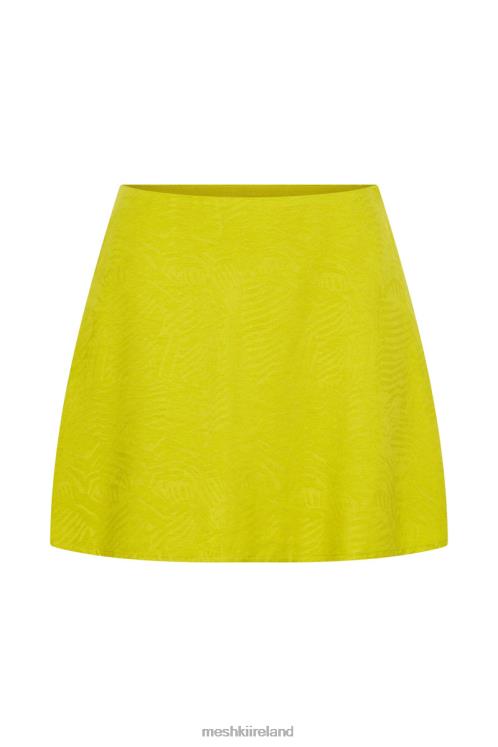 Meshki Annalise Satin A Line Mini Skirt Clothing Chartreuse 6DX221533