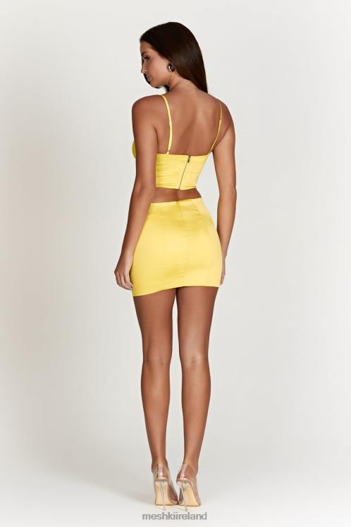 Meshki Briony Low Rise Mini Skirt Clothing Lemon 6DX221445