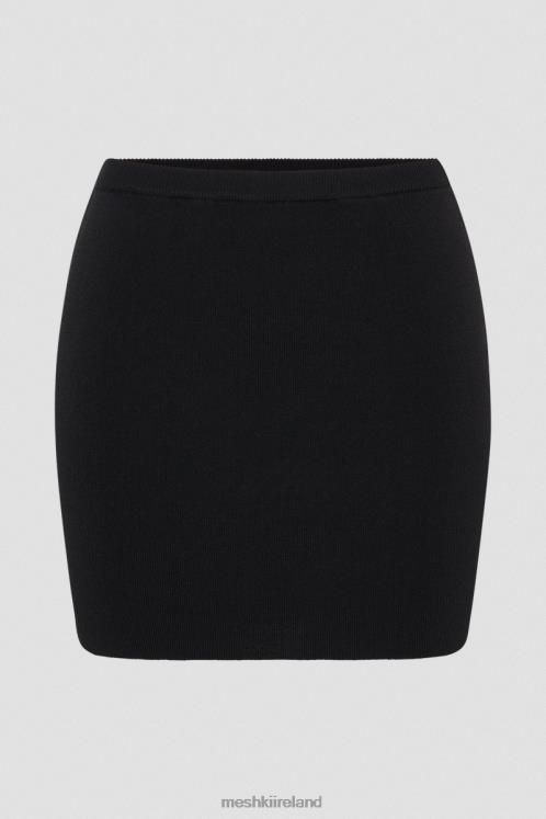 Meshki Carol Knit Mini Skirt Clothing Black 6DX221328