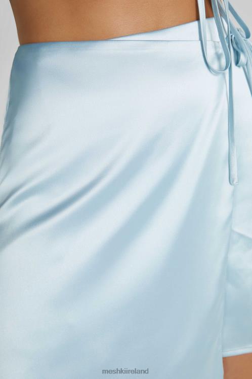 Meshki Elaine Satin Mini Skirt Clothing Arctic Blue 6DX221327