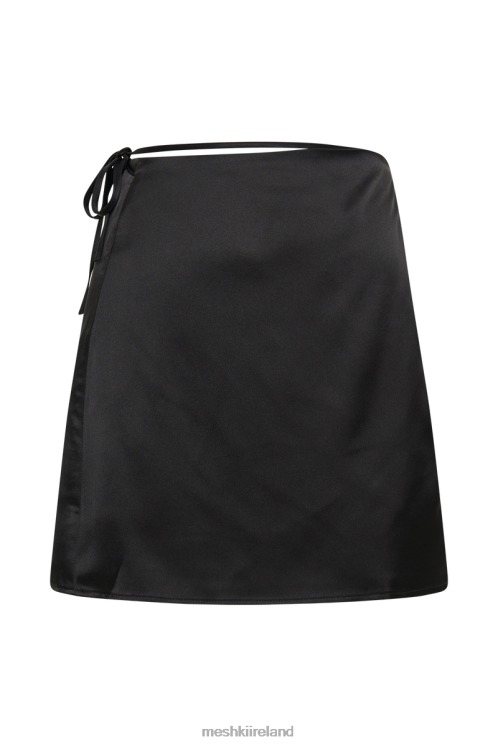 Meshki Elaine Satin Mini Skirt Clothing Black 6DX221329