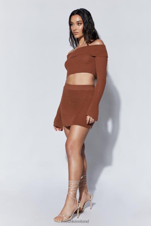 Meshki Esme Knit Mini Skirt Clothing Clay 6DX221456