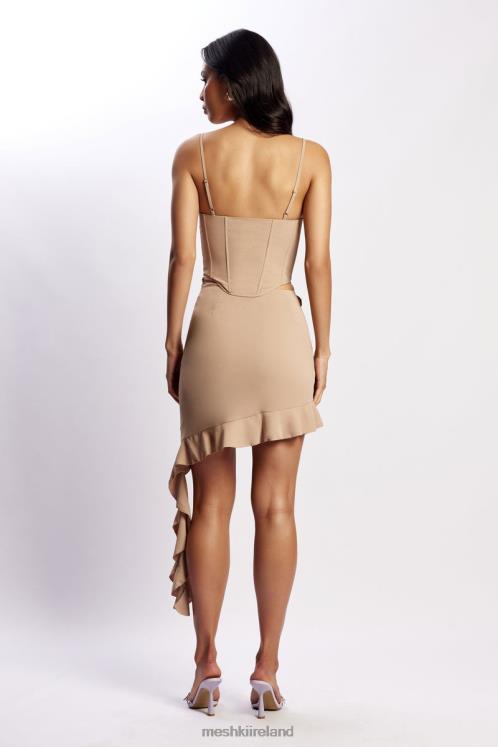 Meshki Janice Asymmetric Skirt With Ruffles Clothing Taupe 6DX221555