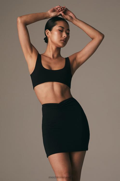 Meshki Kara Ruched Front Mini Skirt Clothing Black 6DX221560
