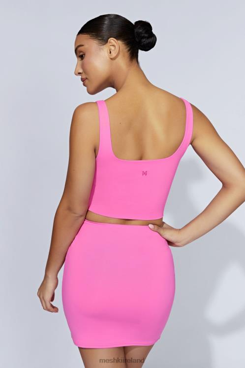 Meshki Kara Ruched Front Mini Skirt Clothing Bubblegum Pink 6DX221457