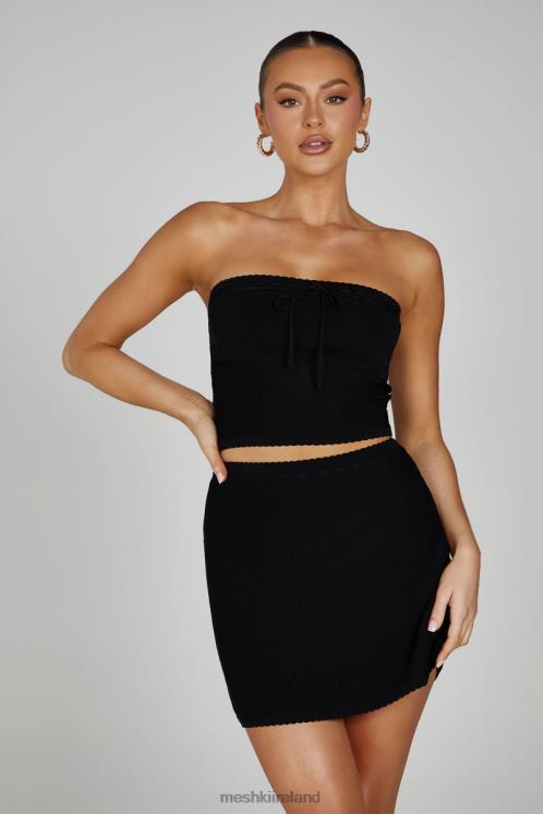 Meshki Kyra Waffle Mini Skirt Clothing Black 6DX221285