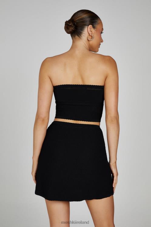 Meshki Kyra Waffle Mini Skirt Clothing Black 6DX221285