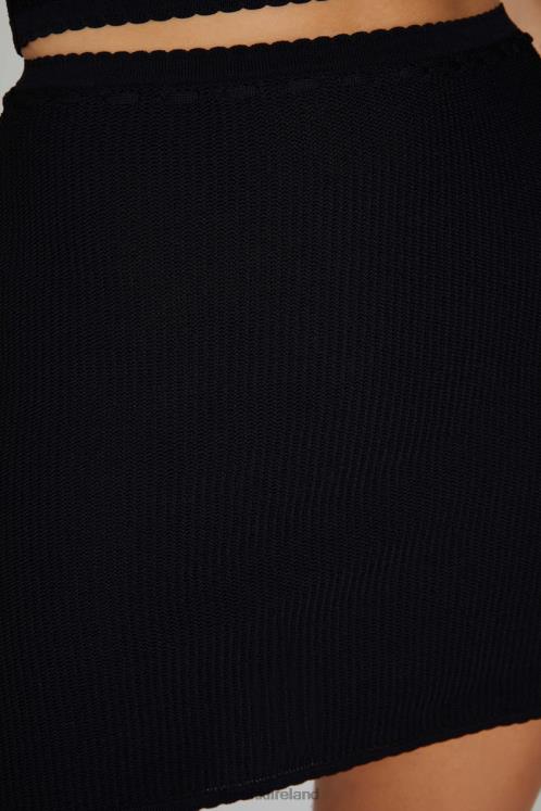 Meshki Kyra Waffle Mini Skirt Clothing Black 6DX221285