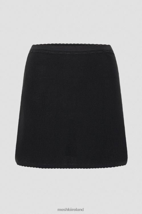 Meshki Kyra Waffle Mini Skirt Clothing Black 6DX221285