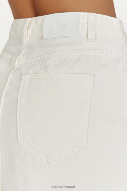 Meshki Lennon Mid Rise Denim Mini Skirt Clothing Ecru 6DX221386