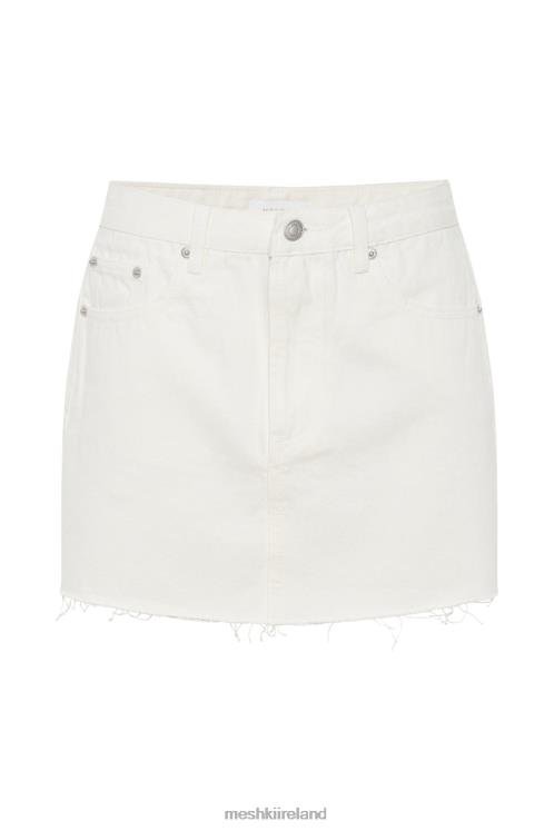 Meshki Lennon Mid Rise Denim Mini Skirt Clothing Ecru 6DX221386