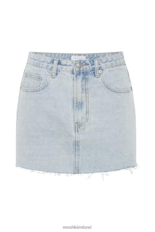 Meshki Lennon Mid Rise Denim Mini Skirt Clothing Light Blue 6DX221271