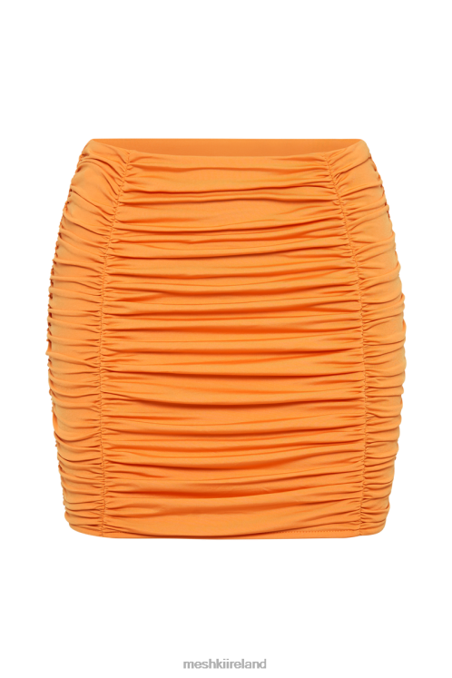 Meshki Lillian Jersey Gathered Mini Skirt Clothing Orange 6DX221333