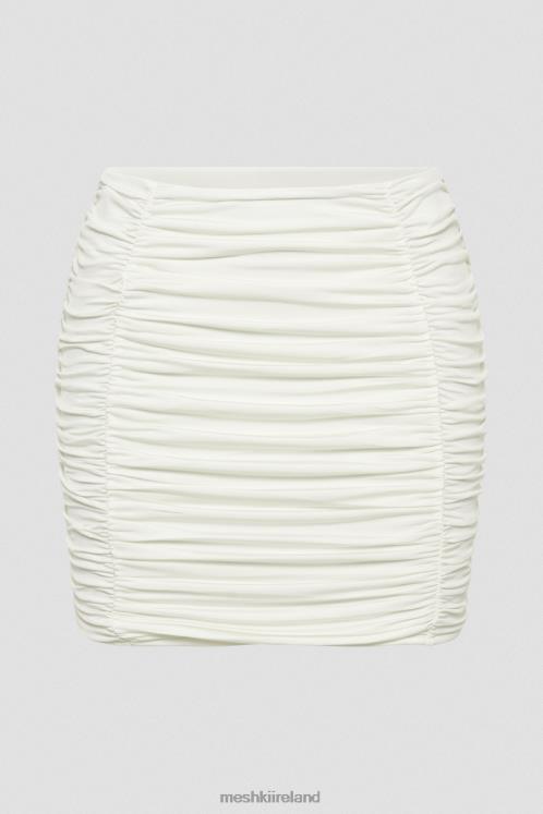 Meshki Lillian Jersey Gathered Mini Skirt Clothing White 6DX221332