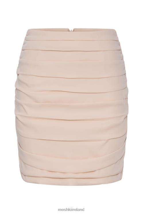 Meshki Lola Ruched Mini Skirt Clothing Cream 6DX221565