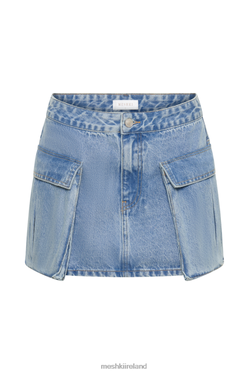 Meshki Lylah Denim Pocket Mini Skirt Clothing Mid Blue 6DX221269
