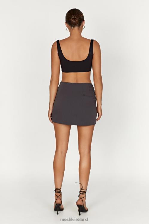 Meshki Malika Suiting Mini Skirt Clothing Charcoal 6DX221367