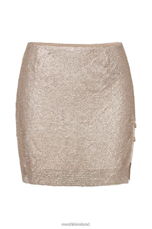 Meshki Marlena Glomesh Mini Skirt Clothing Gold 6DX221315