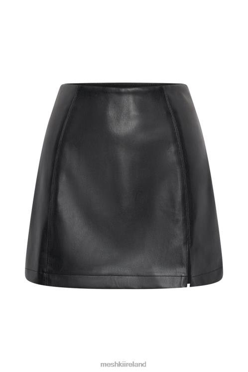 Meshki Saylor A Line Faux Leather Mini Skirt Clothing Black 6DX221542