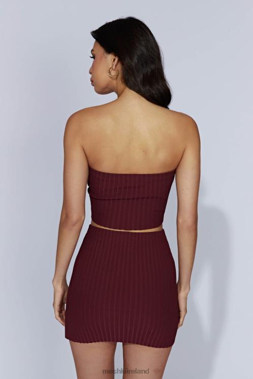 Meshki Shiloh Low Rise Knit Mini Skirt Clothing Cherry Chocolate 6DX221468