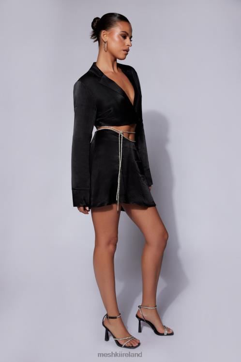 Meshki Talulah Diamante Rope Mini Flute Skirt Clothing Black 6DX221544