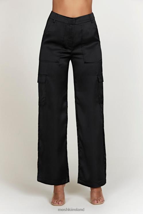 Meshki Amaya Satin Cargo Pant Clothing Black 6DX221574