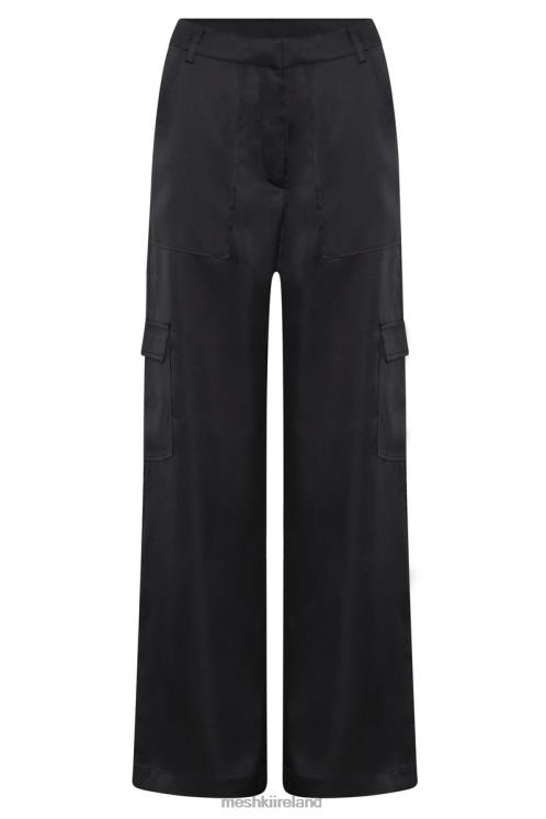 Meshki Amaya Satin Cargo Pant Clothing Black 6DX221574