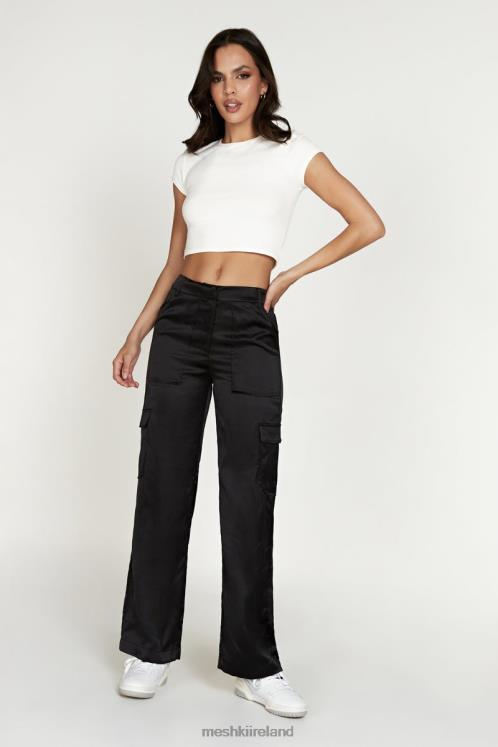 Meshki Amaya Satin Cargo Pant Clothing Black 6DX221574