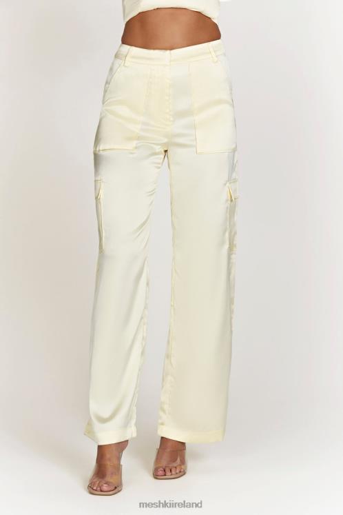 Meshki Amaya Satin Cargo Pant Clothing Bone 6DX221511