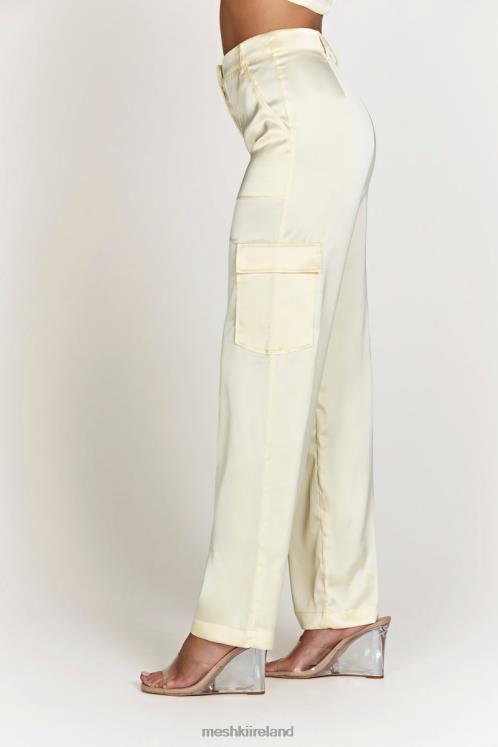 Meshki Amaya Satin Cargo Pant Clothing Bone 6DX221511
