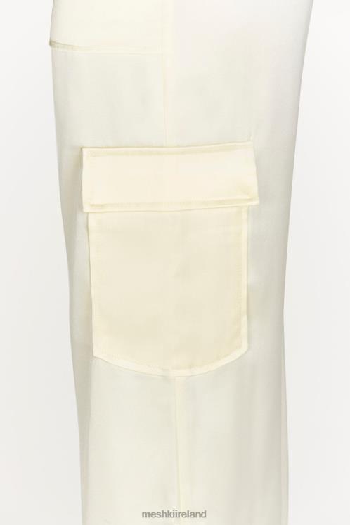 Meshki Amaya Satin Cargo Pant Clothing Bone 6DX221511