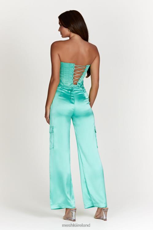 Meshki Amaya Satin Cargo Pant Clothing Mint 6DX221567