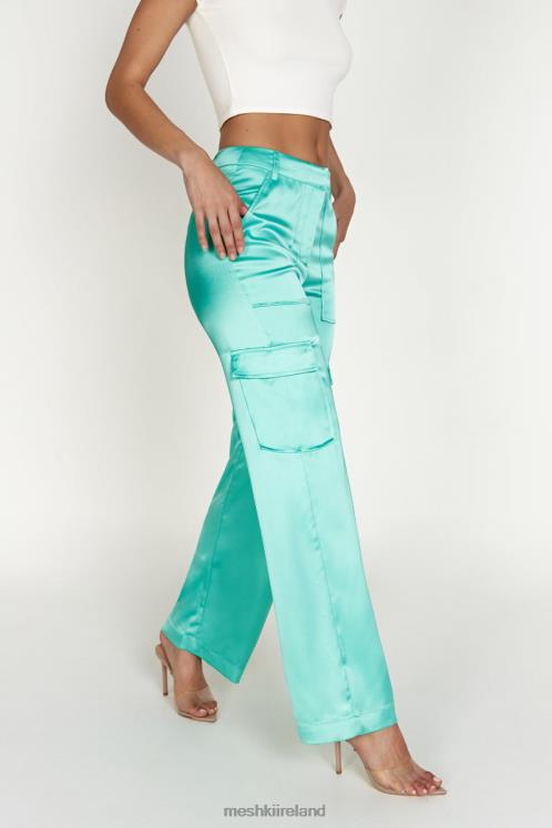 Meshki Amaya Satin Cargo Pant Clothing Mint 6DX221567
