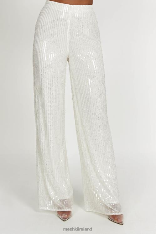Meshki Diaz Sequin Pants Clothing White 6DX221356