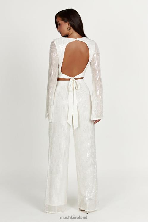 Meshki Diaz Sequin Pants Clothing White 6DX221356