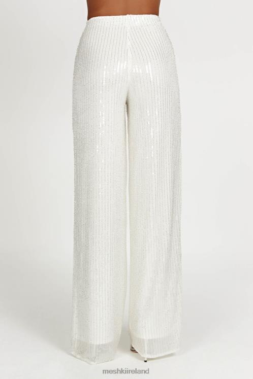 Meshki Diaz Sequin Pants Clothing White 6DX221356