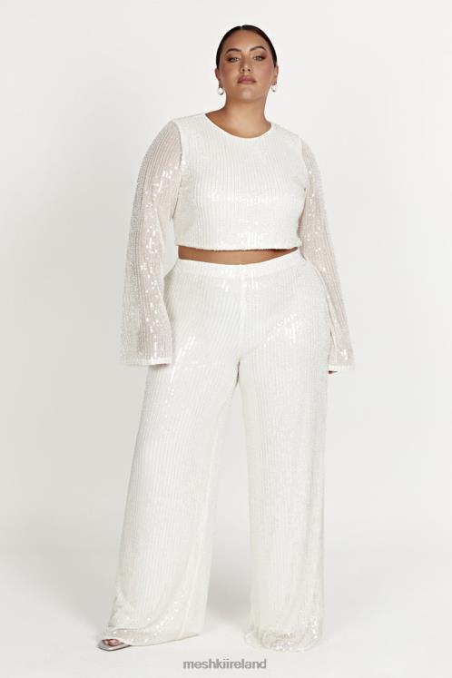 Meshki Diaz Sequin Pants Clothing White 6DX221356