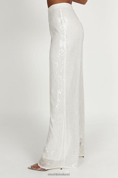 Meshki Diaz Sequin Pants Clothing White 6DX221356