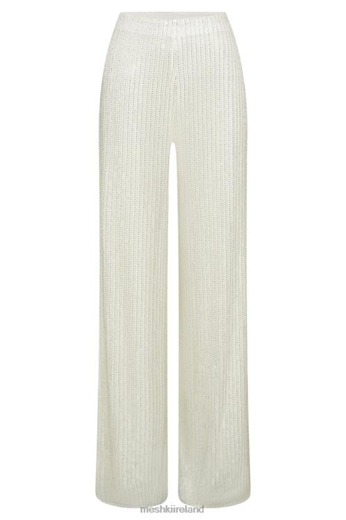 Meshki Diaz Sequin Pants Clothing White 6DX221356