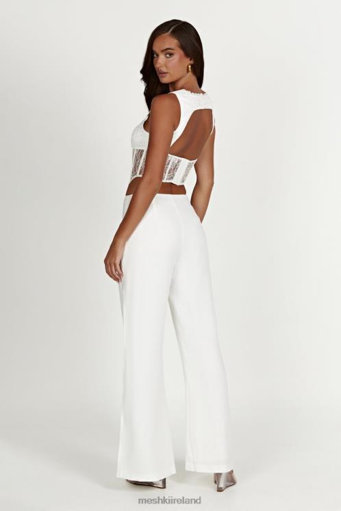Meshki Estee Split Lace Pants Clothing White 6DX221413