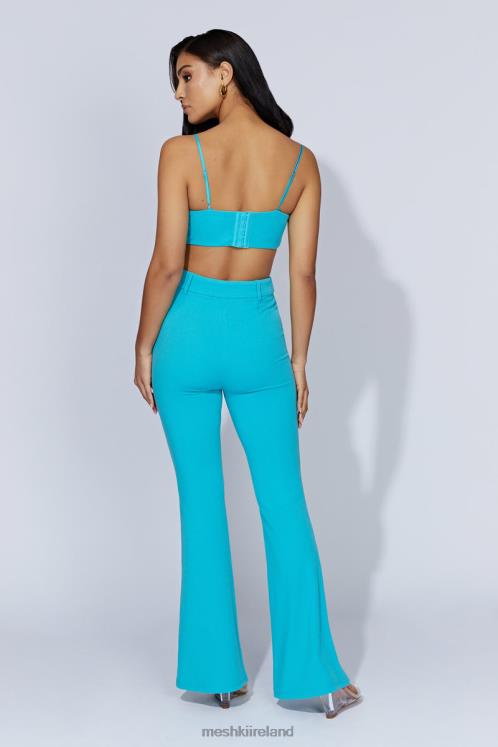 Meshki Fiorella Flare Crepe Pants Clothing Aquamarine 6DX221586