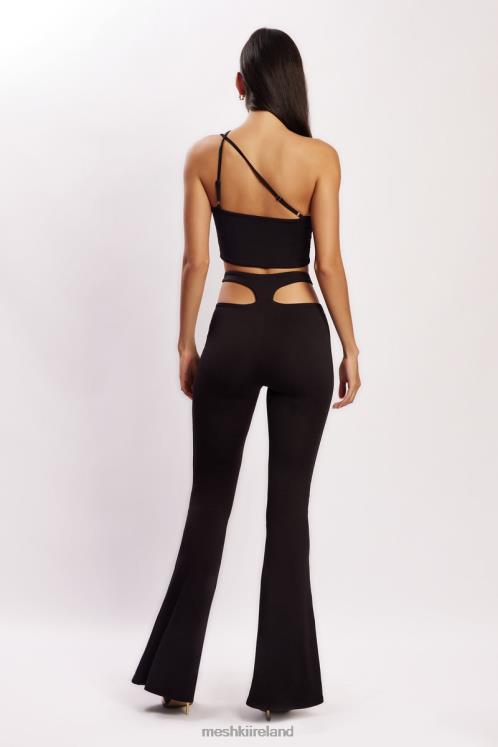 Meshki Harley High Waisted Thong Cutout Pants Clothing Black 6DX221603