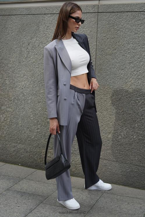 Meshki Janelle Low Rise Pants Clothing Grey Two Tone 6DX221598