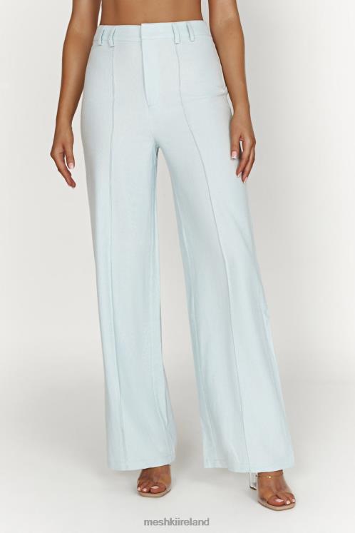 Meshki Julie Wide Leg Linen Pants Clothing Powder Blue 6DX221519