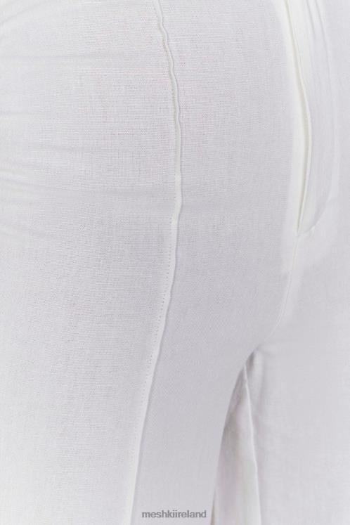 Meshki Julie Wide Leg Linen Pants Clothing White 6DX221518