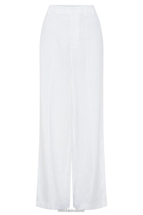Meshki Julie Wide Leg Linen Pants Clothing White 6DX221518