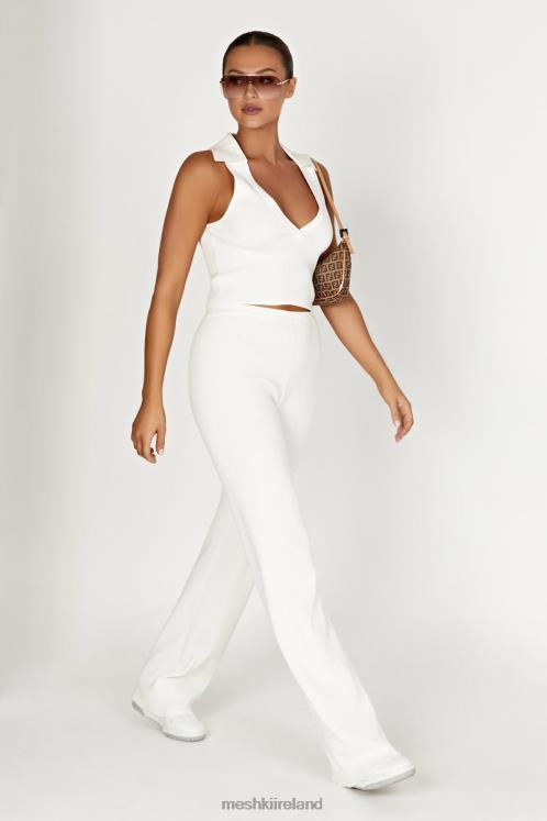 Meshki Linnie Straight Leg Knit Pant Clothing White 6DX221395