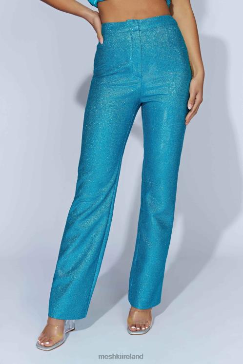 Meshki Lisette Straight Leg Shimmer Pants Clothing Aquamarine 6DX221579